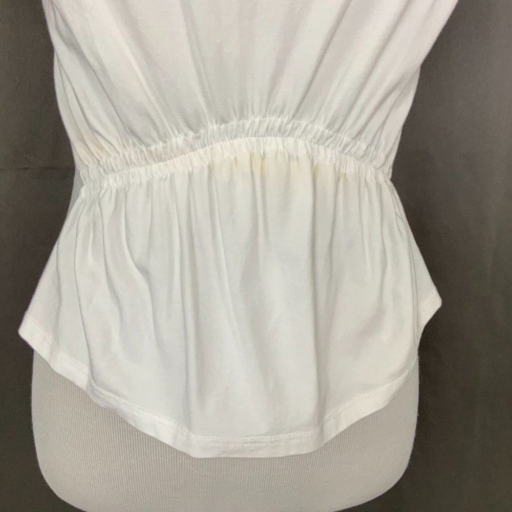 ATM Anthony Thomas Melillo White Cotton Gathered Tee Top Sz M - Picture 5 of 16